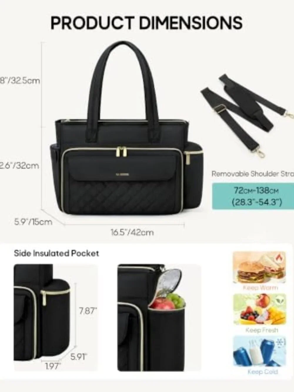 Stylish Teacher Tote Bag for Women, 15.6